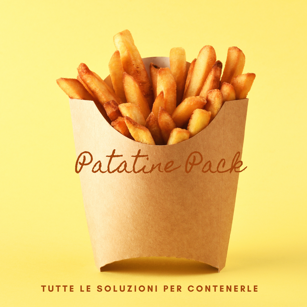 Deliziose patatine fritte croccanti e fragranti nel packaging adatto per ogni occasione