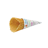 Cono di carta per cono gelato con stampa parole, con un cono dentro