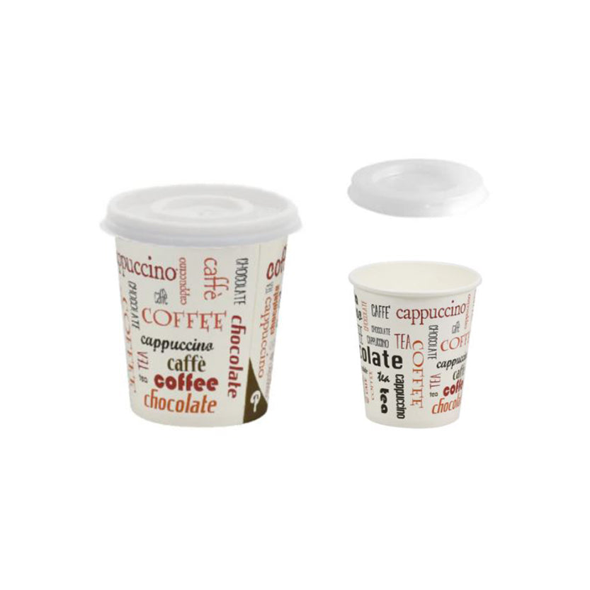 50 pz Bicchieri da caffè in carta stampati € 0,032 Cad + Iva