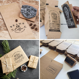 Esempi di timbro  personalizzato su varie superfici