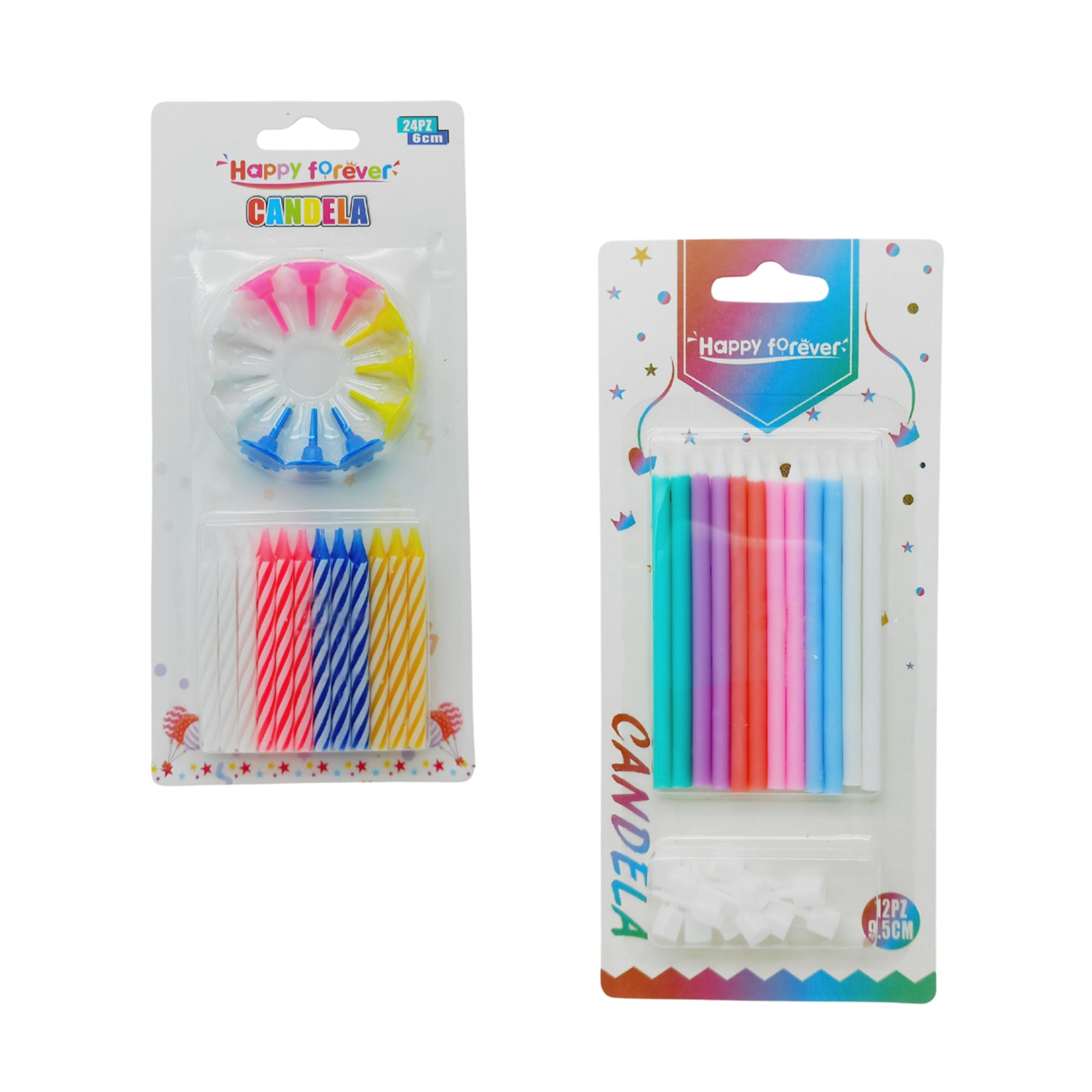 Confezioni di candeline da compleanno, due diversi modelli