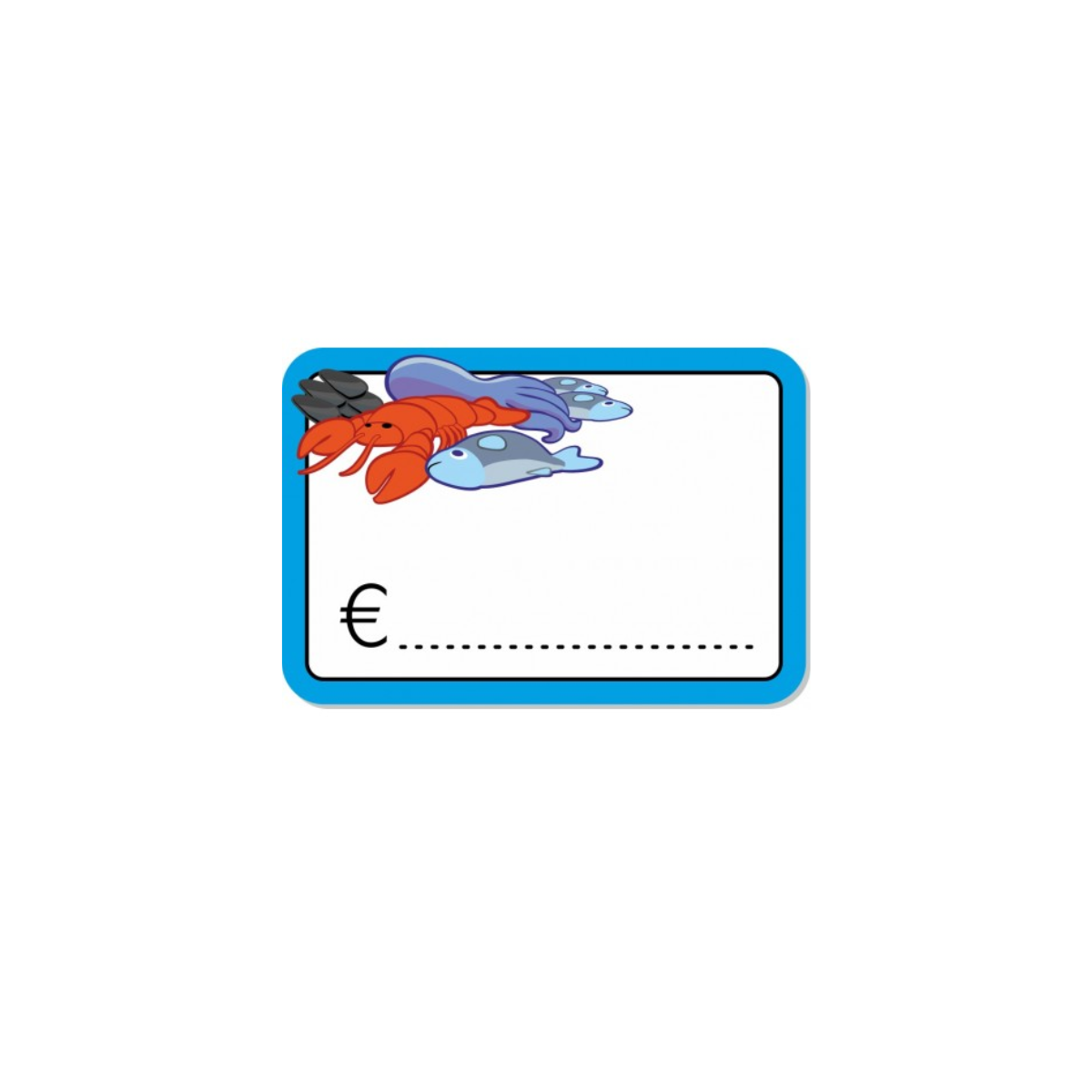 Cartellino gastronomico in pvc per pescheria