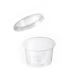 Vasetto di plastica tondo con suo coperchio