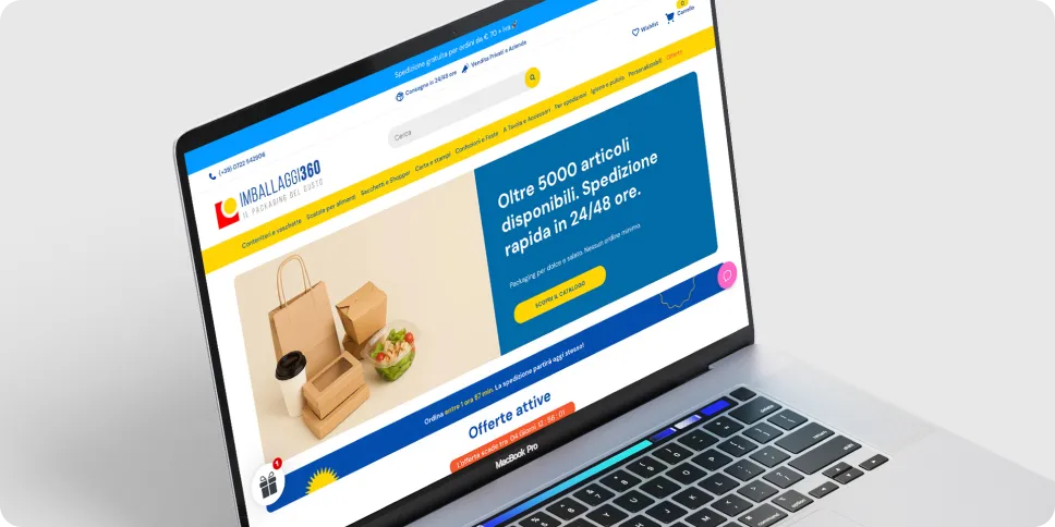 Anteprima del website Imballaggi360 su laptop