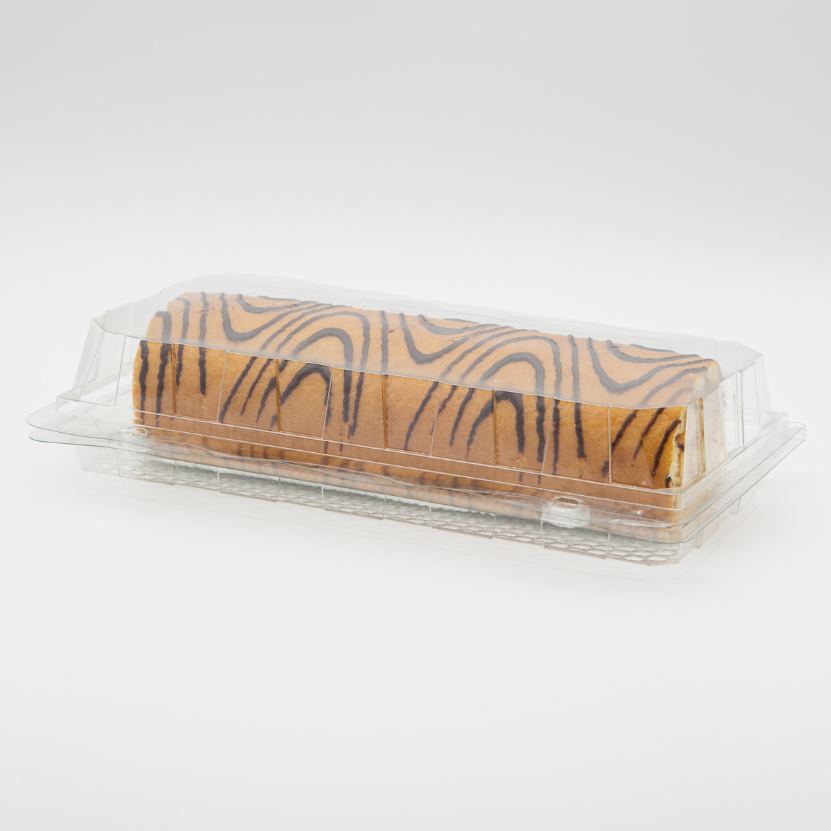 Vaschetta trasparente con dentro dolce tronchetto