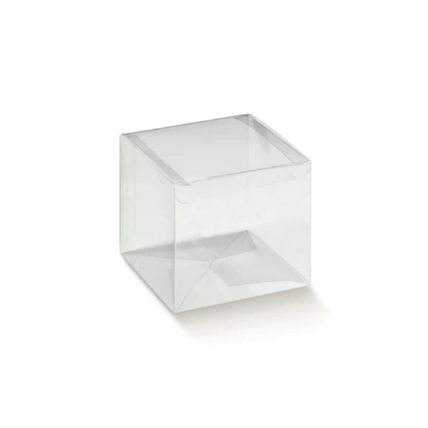Cubo di plastica trasparente