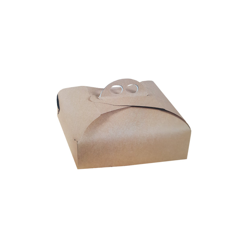 Scatola porta torte e paste di carta color avana