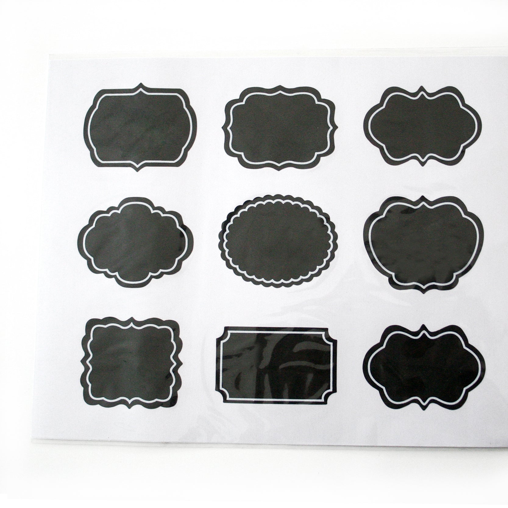 18 pz Etichette nere adesive