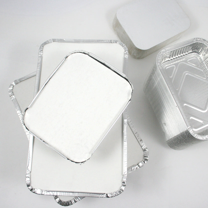 100pz Vaschette in Alluminio per Alimenti + coperchio da € 0,032 Cad + Iva