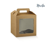 Scatola colora avana cn finestra e manico