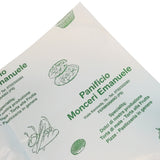 Dettaglio carta pelleaglio personalizzata con logo e indirizzi