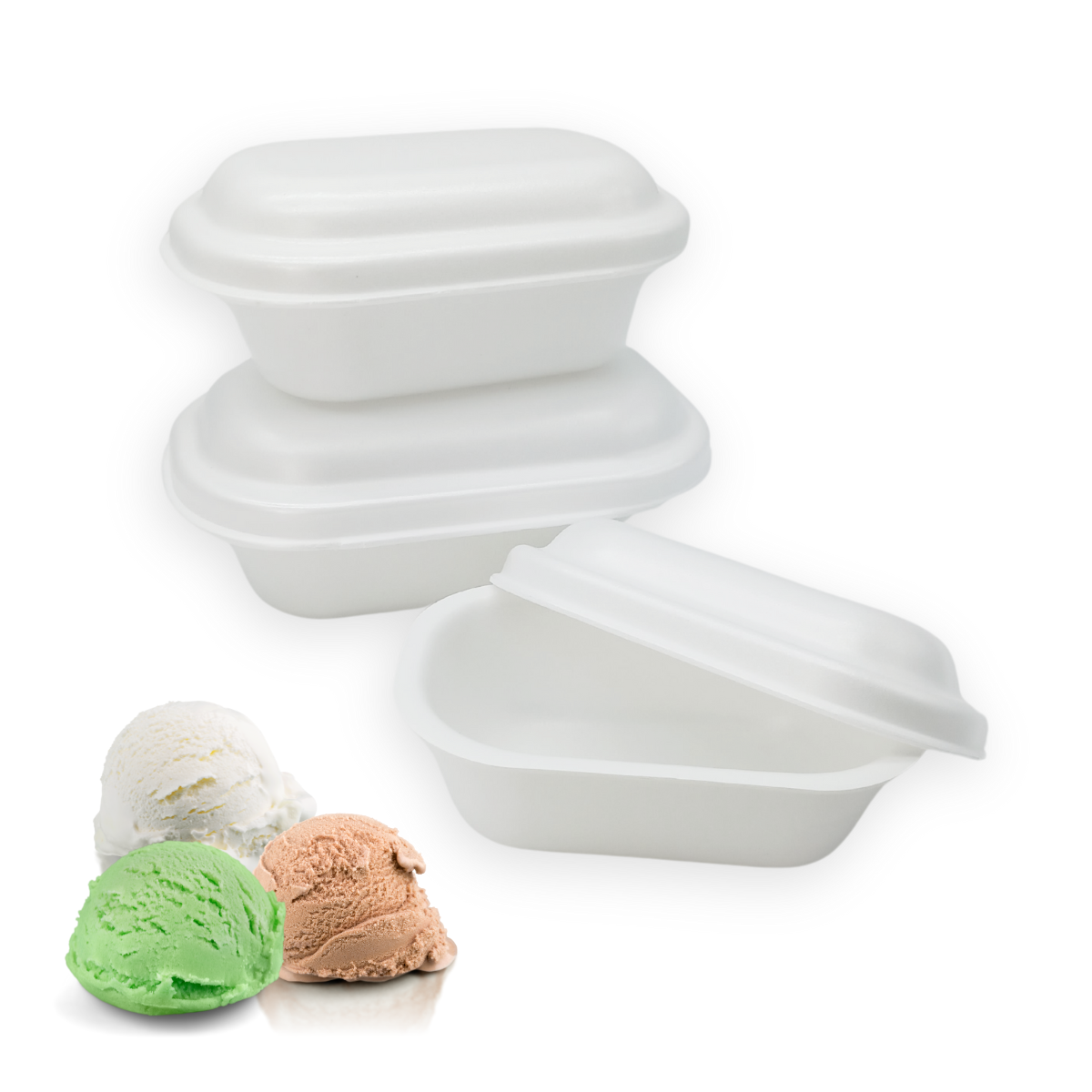 100pz Vaschetta gelato termica bianca con coperchio € 0,5 Cad + Iva