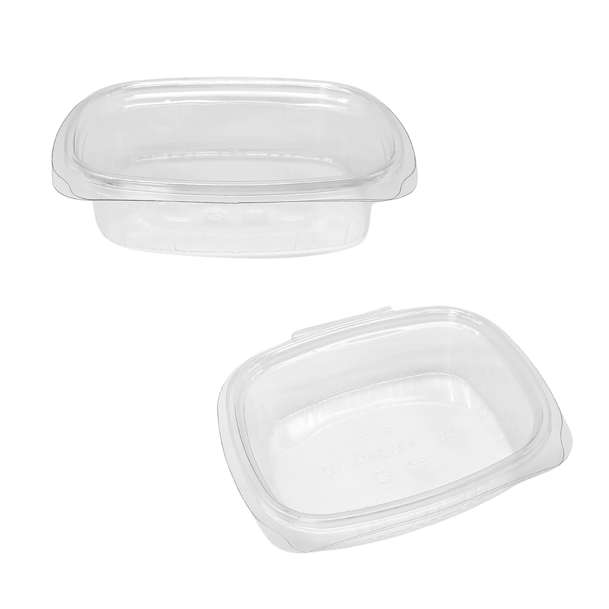 Vaschette in plastica, trasparenti, con coperchio, due 