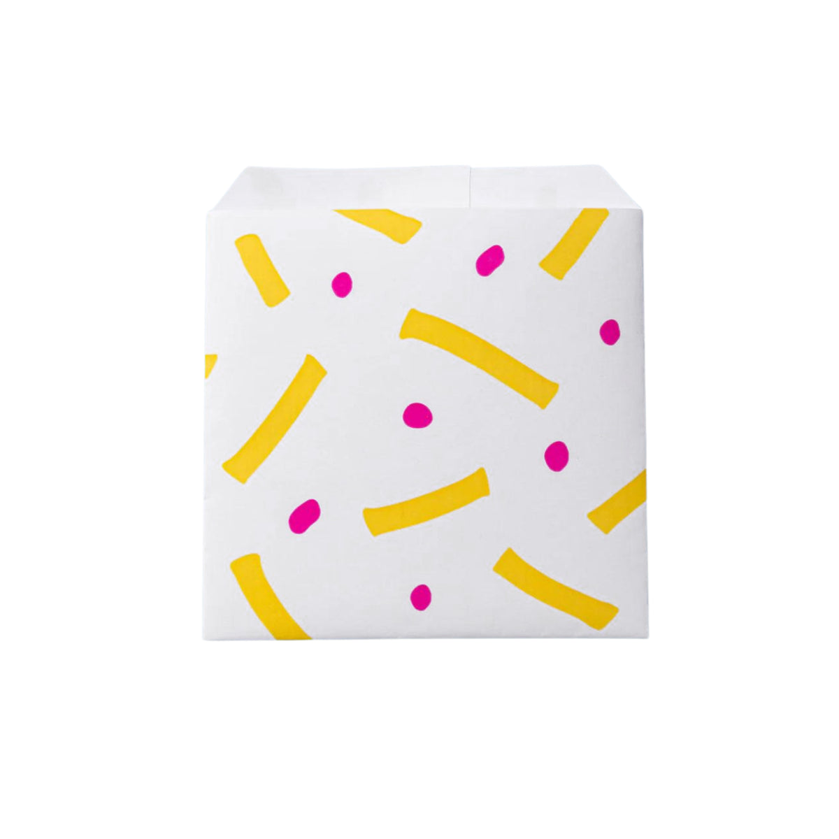 Sacchetto carta antigrasso fantasia gialla e punti fucsia