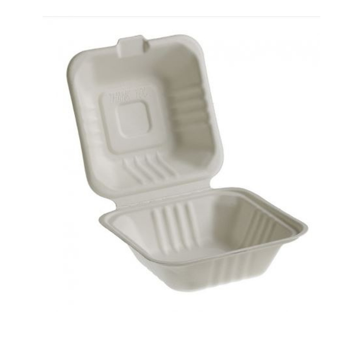 Vaschetta porta hamburger vuota, bianca, aperta 