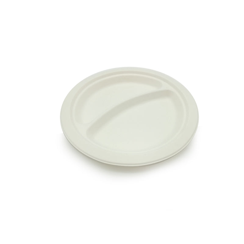 Piatto a due scomparti bianco monouso