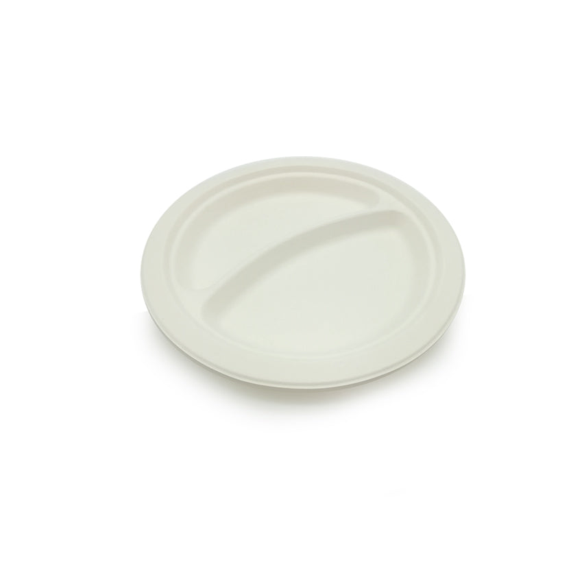Piatto a due scomparti bianco monouso