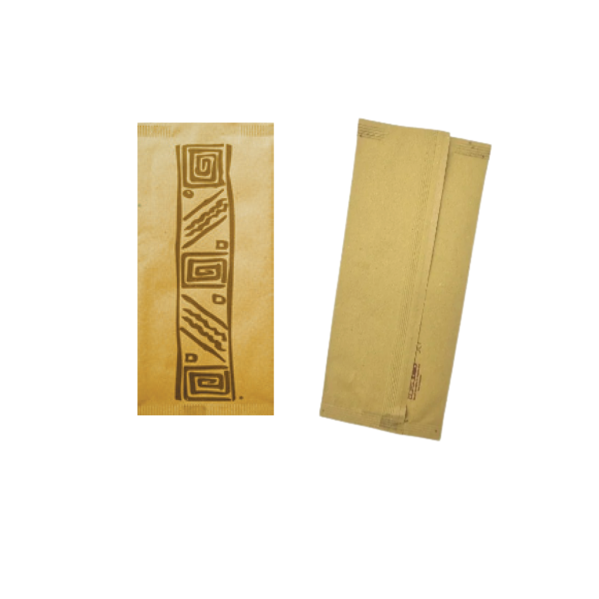 Porta posate bis di cartone avana fantasia inca