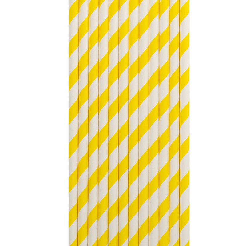 Cannucce colorate a righe bianche e gialle