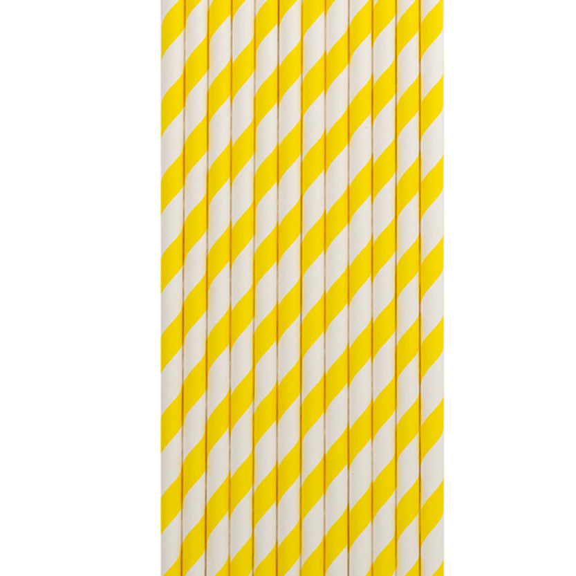 Cannucce colorate a righe bianche e gialle