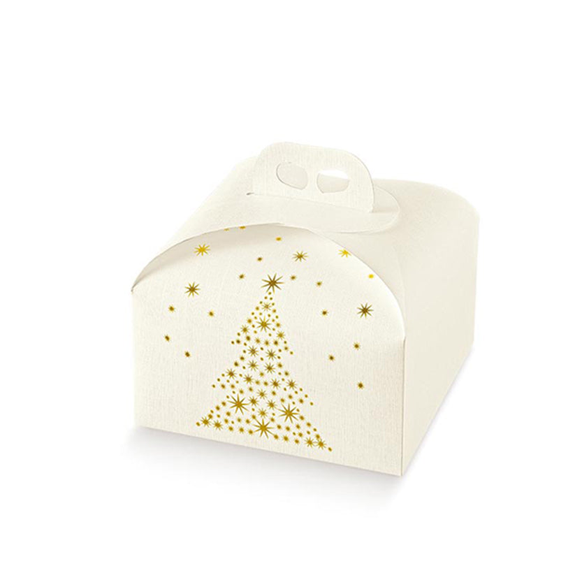 Scatola panettone con decori oro