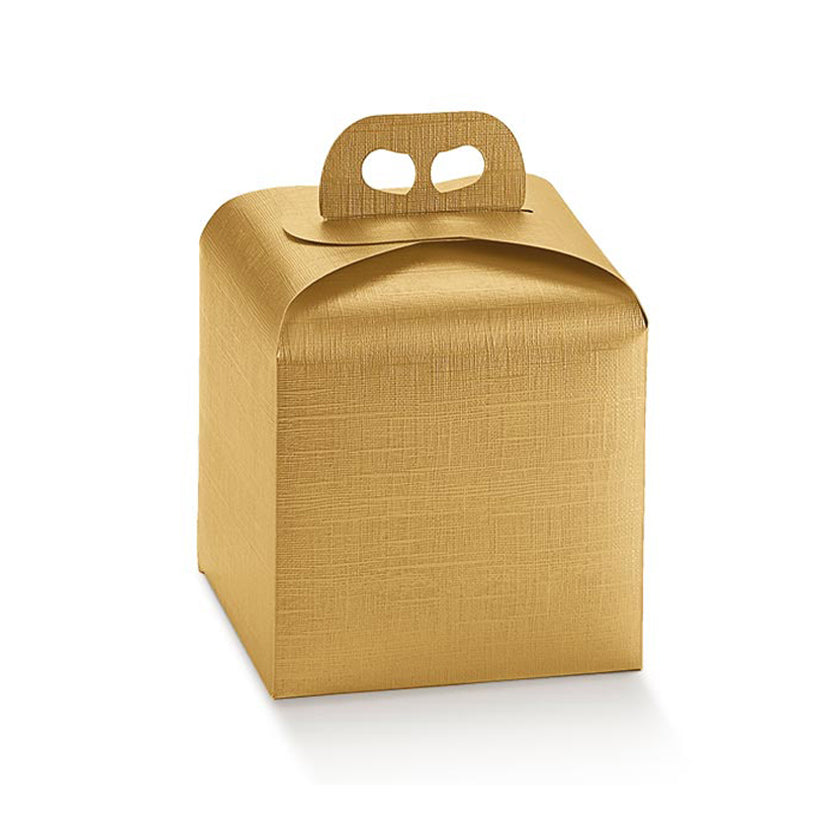 Scatola porta panettone dorata