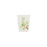 Bicchiere di carta monouso con fiori 
