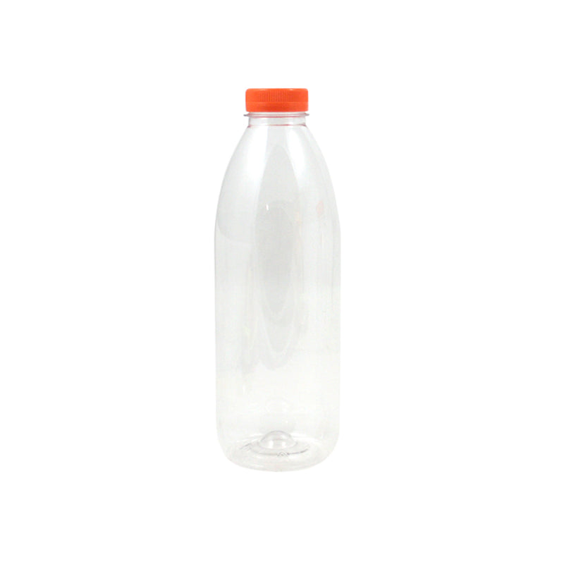 Bottiglia di plastica monouso con tappo arancione