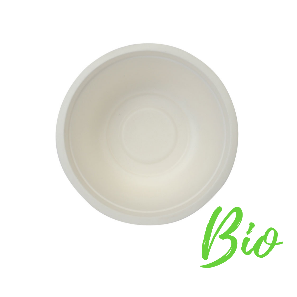 Piatto bianco bio visto dall'alto