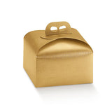 Scatola per panettone basso con grafica oro
