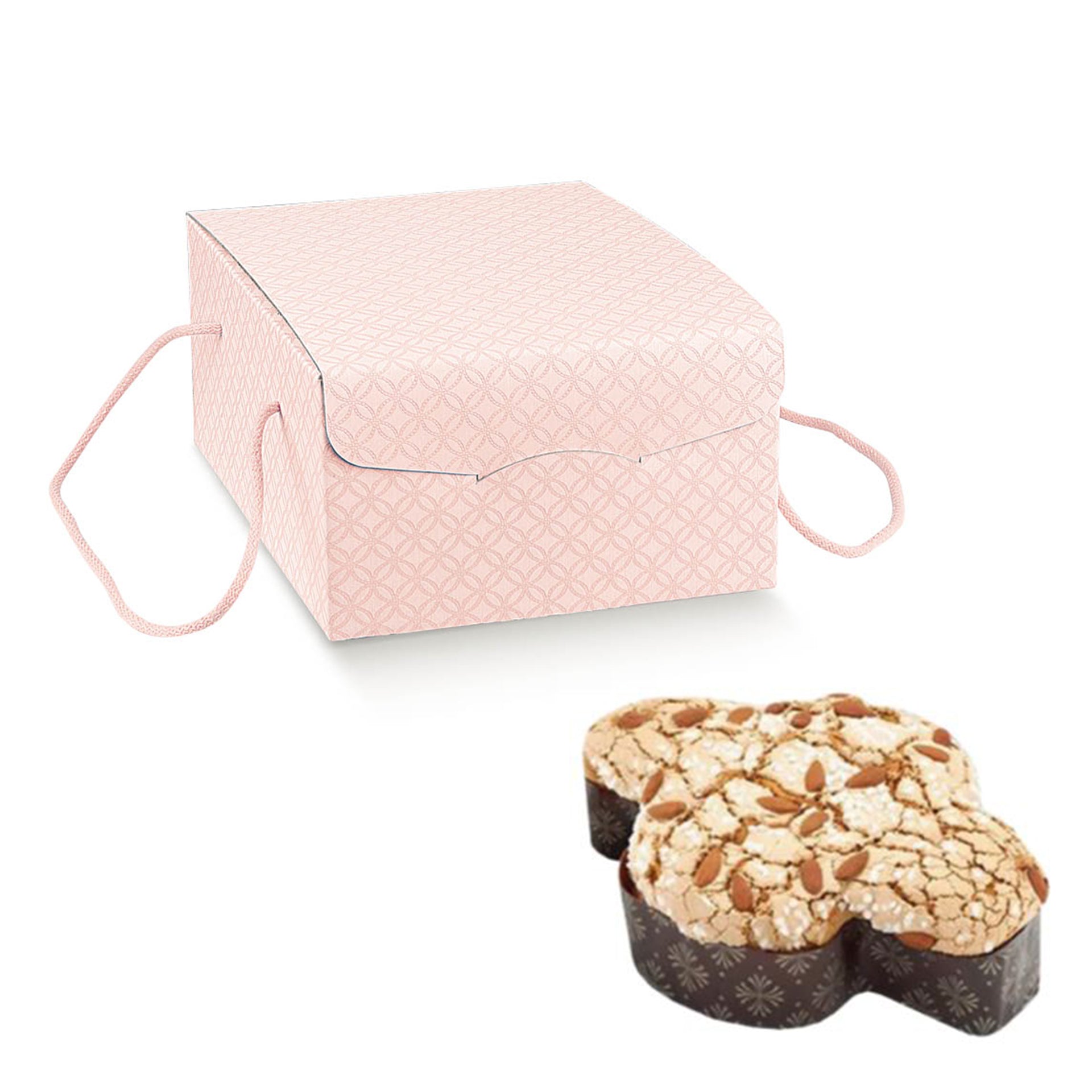 Scatola porta colomba rosa con colomba pasquale