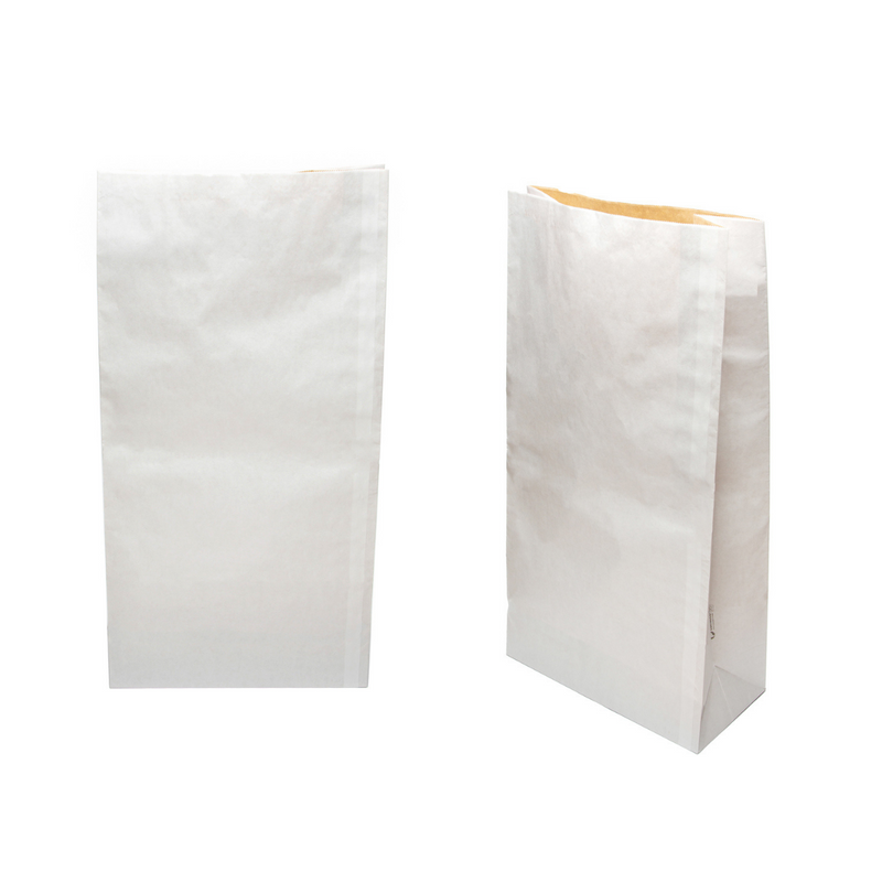 Sacchetto di carta, bianco, in piedi 