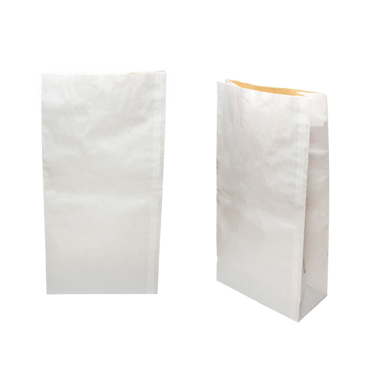 Sacchetto di carta, bianco, in piedi 