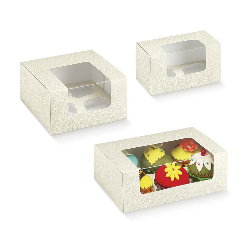 Mcfleet - 10 Scatole Per Torte Rettangolari Con Finestra, 35,6x25,4x10,2 Cm, Bianche, Per Pasticceria E Confezioni Regalo