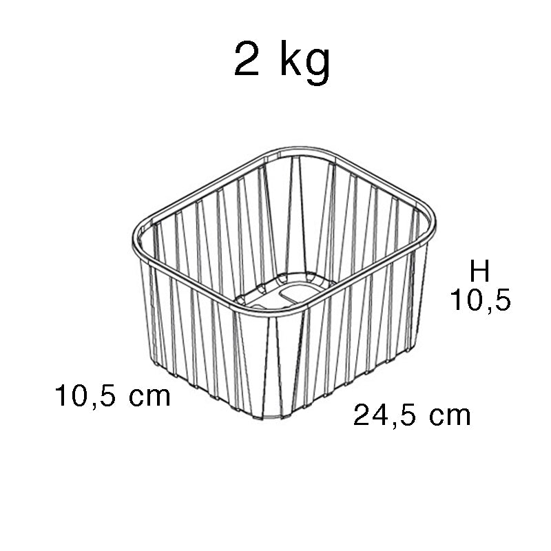 Disegno tecnico con misure, di cestello porta frutta