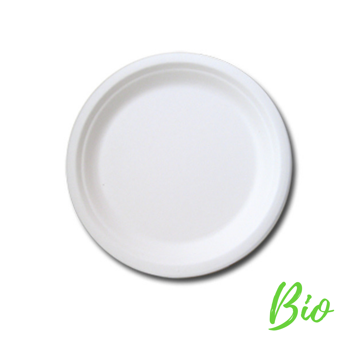 Piatto bianco bio visto dall'alto