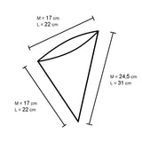 Disegno tecnico cono per fritti con misure