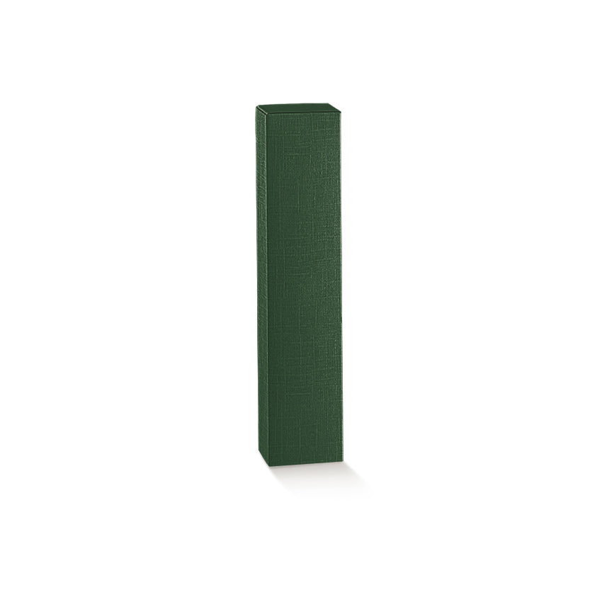 Scatola di cartone verde oliva per una bottiglia d'olio 