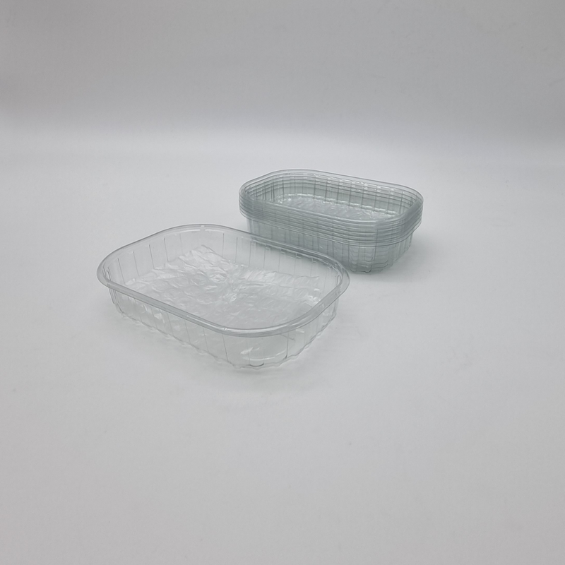 Vaschetta di plastica per mirtilli, vuota e impilata