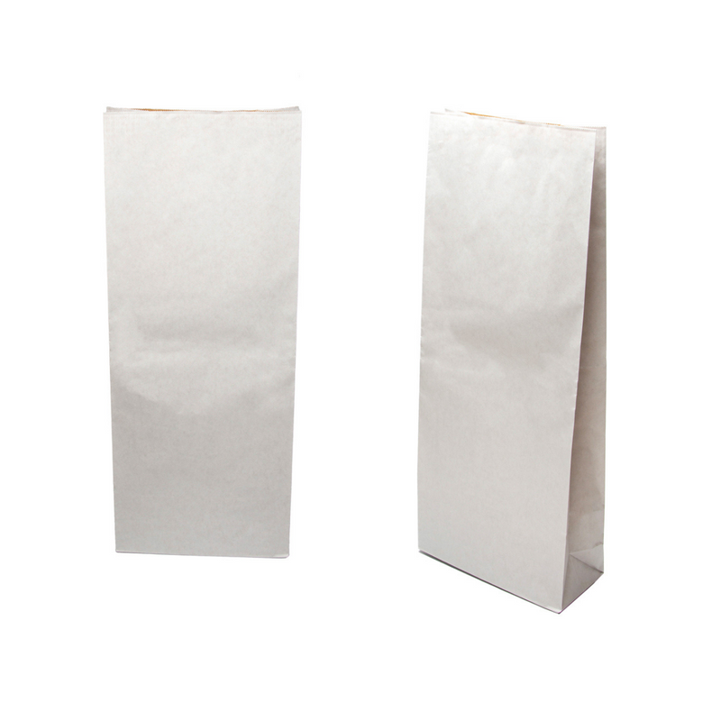 Sacchetto di carta, bianco, in piedi 