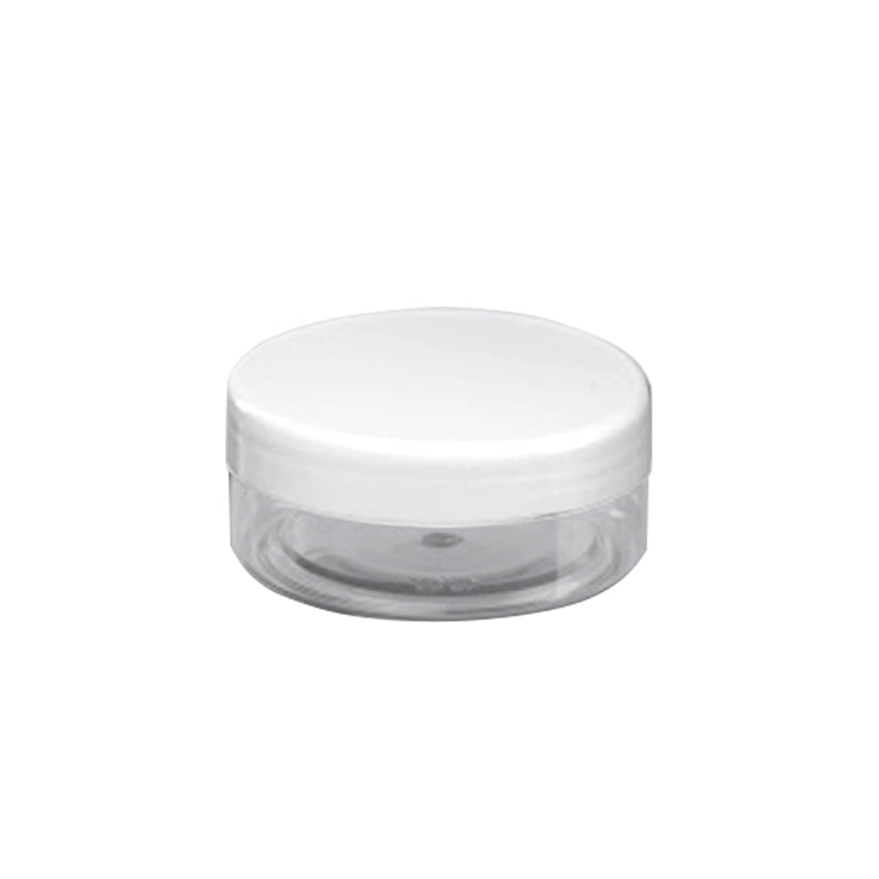 Vasettino di plastica con coperchio bianco