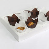 Porta muffin con pirottini a tulipano 