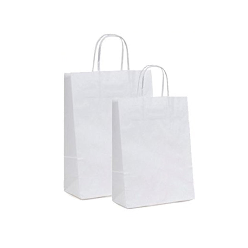 Shopper di carta bianca, due diverse misure