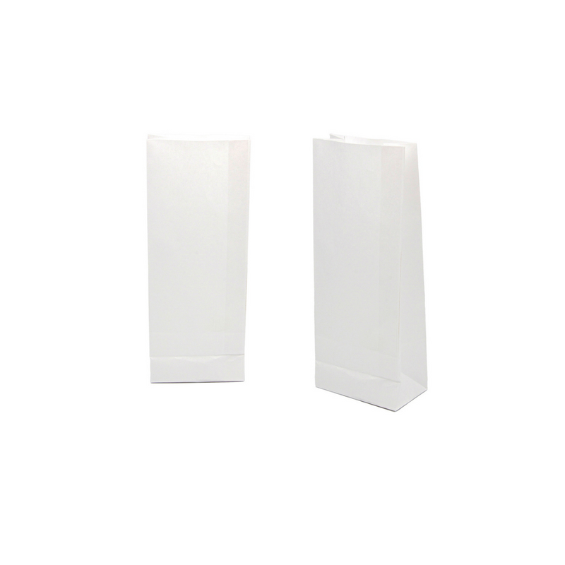 Sacchetto di carta, bianco, in piedi 