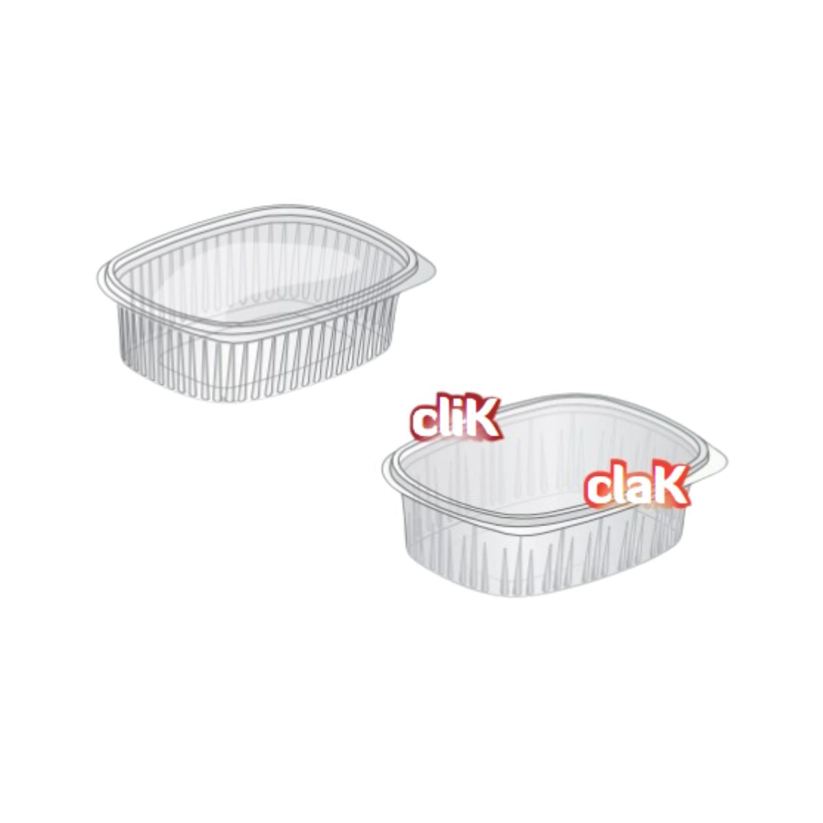 Vaschetta per gastronomia trasparente, in plastica, vuota