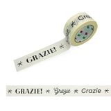 Nastro adesivo bianco personalizzato con GRAZIE
