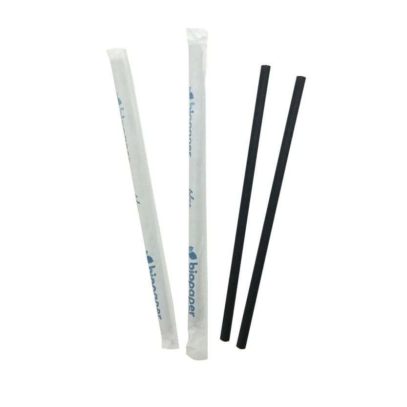 Due cannucce nere singole e due cannucce imbustate