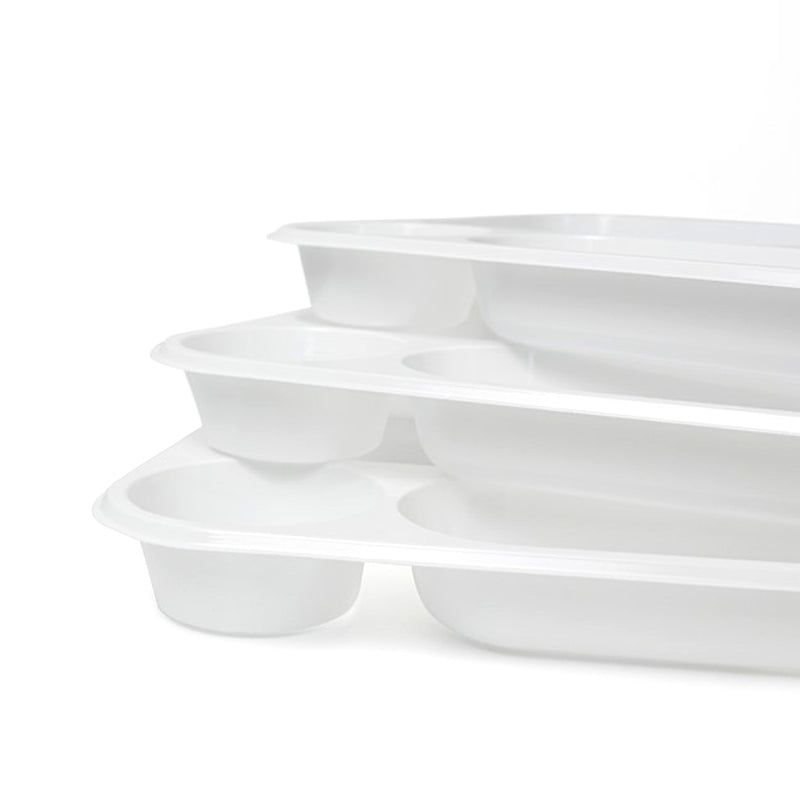 Dettaglio vaschette di plastica con porta salsa