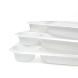 Dettaglio vaschette di plastica con porta salsa