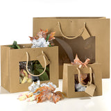 10 pz Shopper in carta avana con finestra trasparente da € 0,87 Cad + Iva